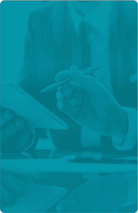 Someone holding up a tablet and a pen on the hand of the other